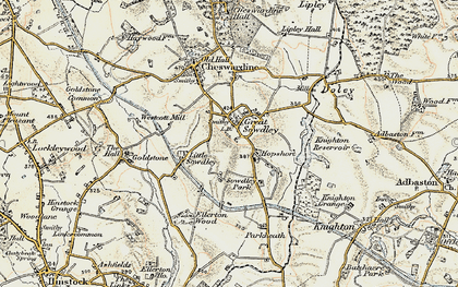 Old map of Soudley in 1902