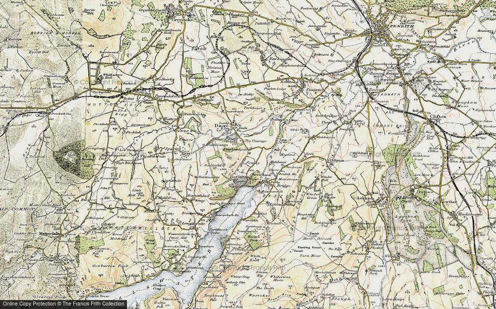 Old Map of Historic Map covering Dalemain in 1901-1904