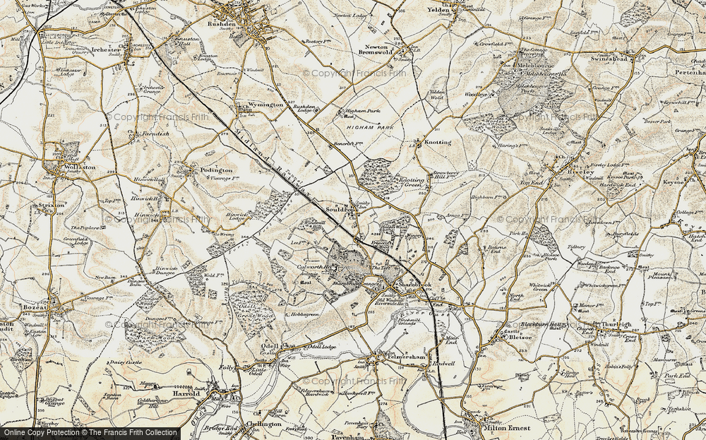 Old Map of Souldrop, 1898-1901 in 1898-1901