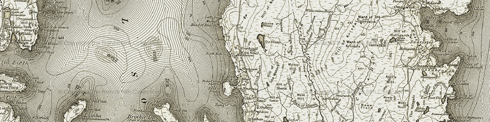 Old map of Burn of Tronamoor in 1912