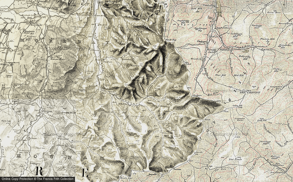 Old Map of Historic Map covering Atton Burn in 1901-1904