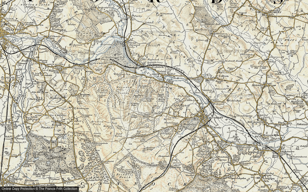 Old Map of Historic Map covering Wolseley Plain in 1902