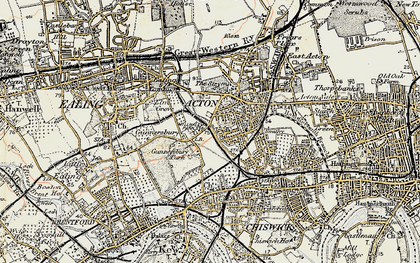 Old map of South Acton in 1897-1909