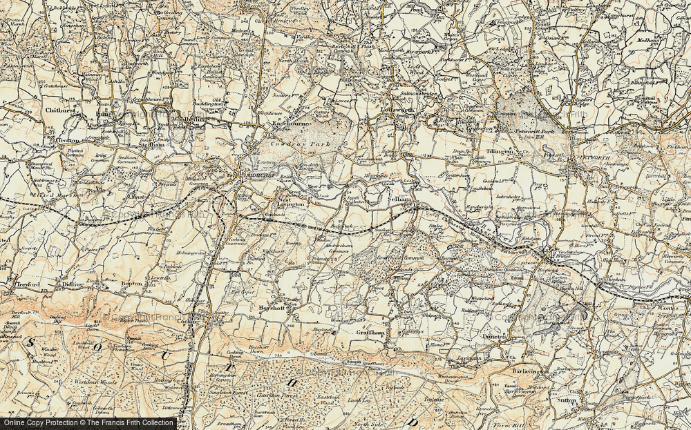 Old Map of Historic Map covering Ambersham Common in 1897-1900