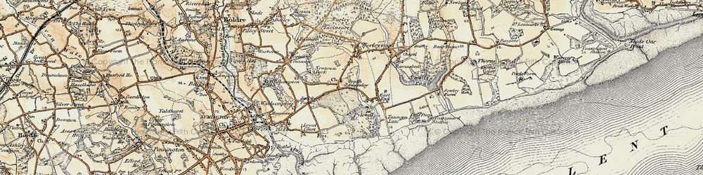 Old map of South Baddesley in 1897-1909