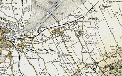 Old map of South Bank in 1903-1904