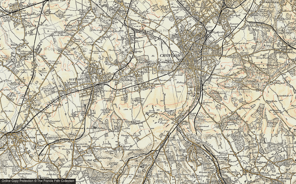 Old Map of South Beddington, 1897-1902 in 1897-1902