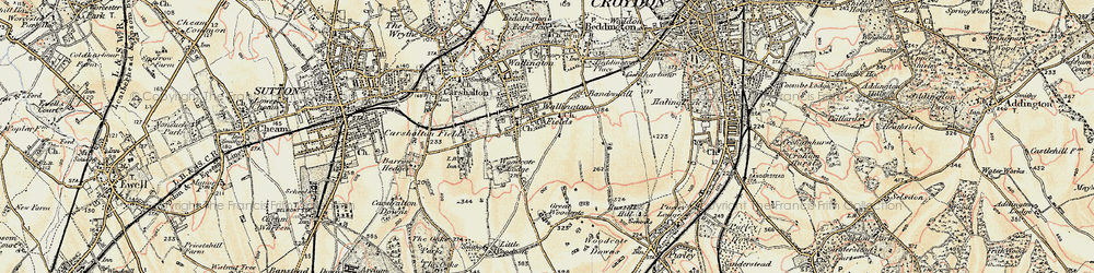 Old map of South Beddington in 1897-1902