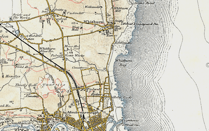 Old map of Whitburn Bay in 1901-1904
