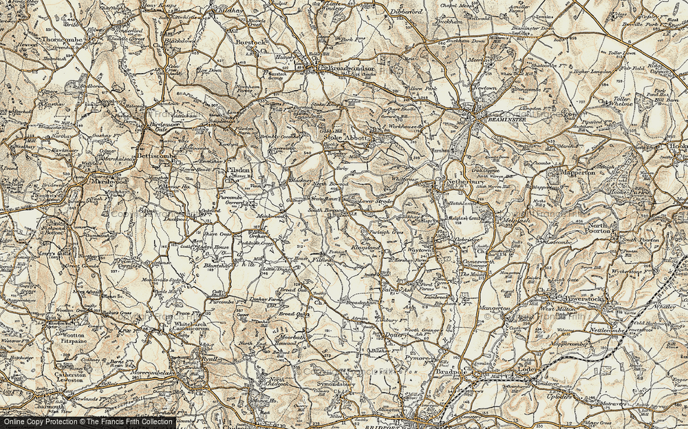Old Map of South Bowood, 1898-1899 in 1898-1899