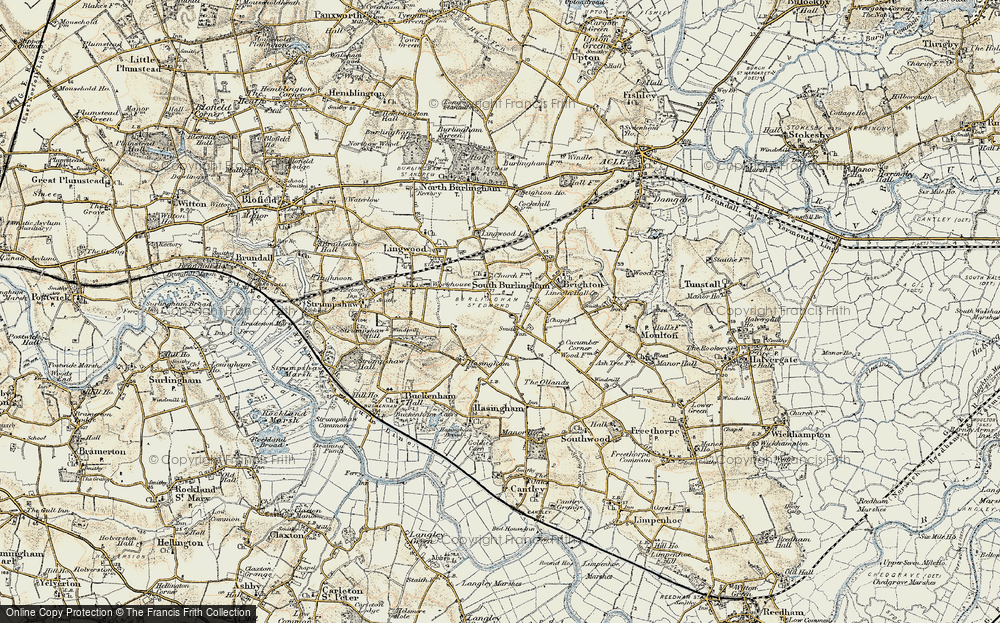 Old Map of South Burlingham, 1901-1902 in 1901-1902
