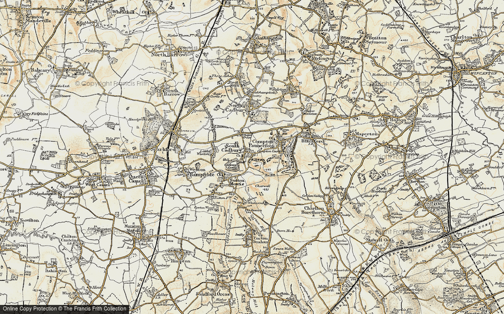 Old Map of South Cadbury, 1899 in 1899