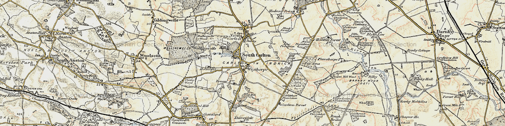 Old map of South Carlton in 1902-1903