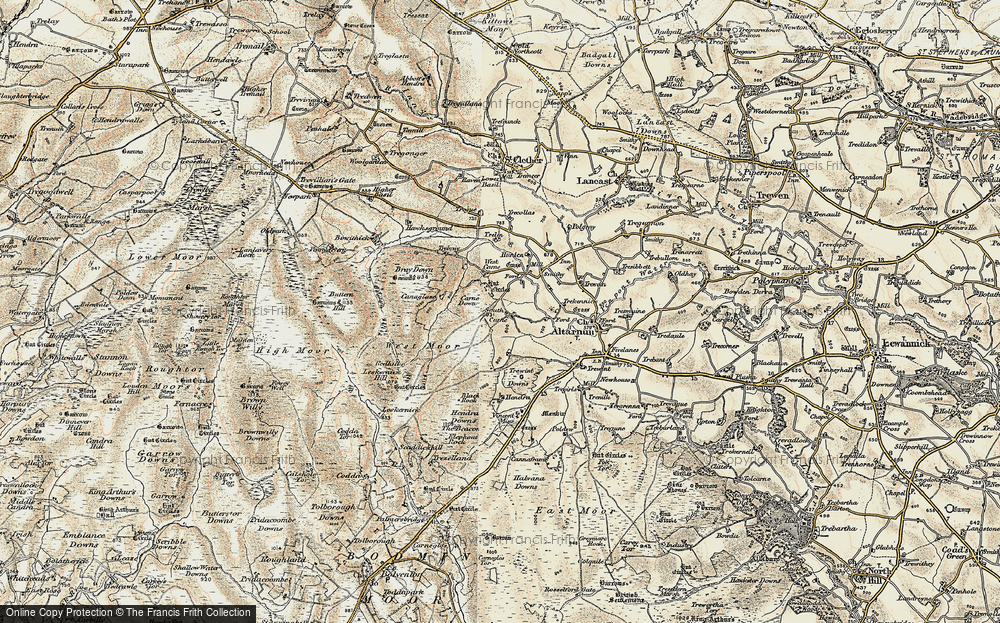 Old Map of Historic Map covering Westmoorgate in 1900