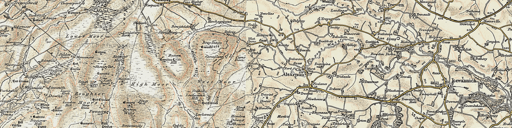 Old map of South Carne in 1900