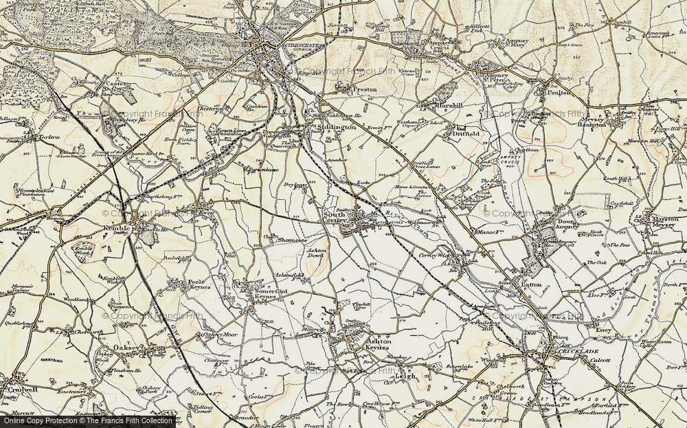 Old Map of South Cerney, 1898-1899 in 1898-1899