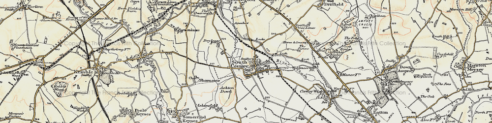 Old map of South Cerney in 1898-1899
