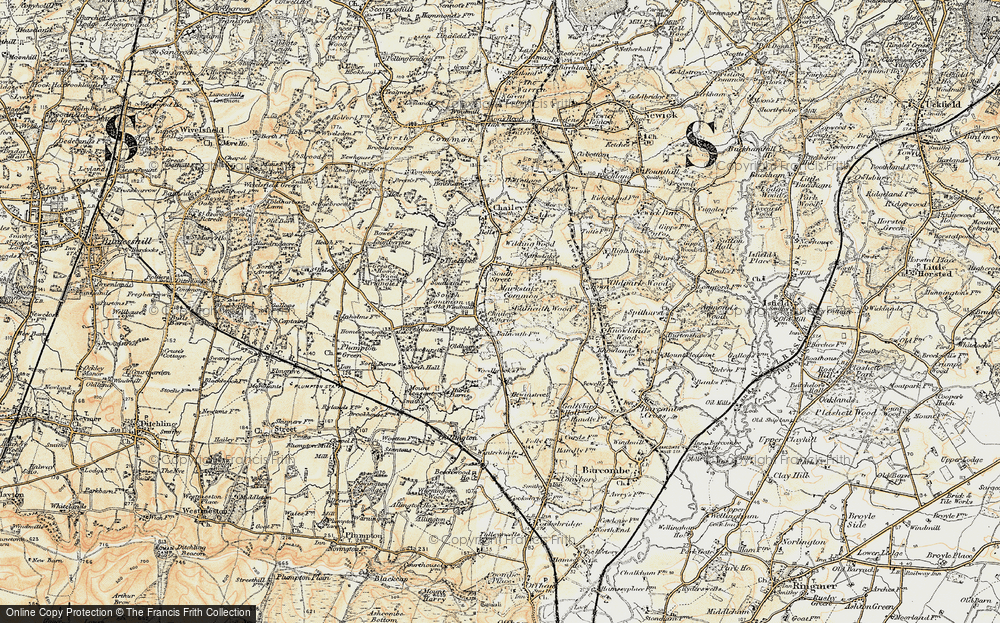 Old Map of Historic Map covering Balneath Manor in 1898