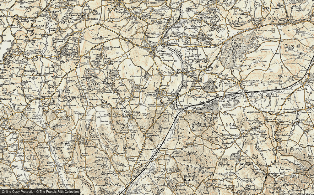 Old Map of Historic Map covering Two Ash Hill in 1898-1899