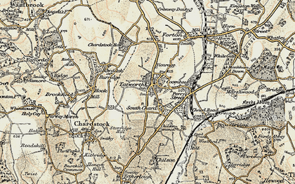 Old map of South Chard in 1898-1899
