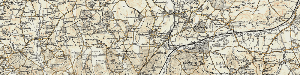 Old map of South Chard in 1898-1899