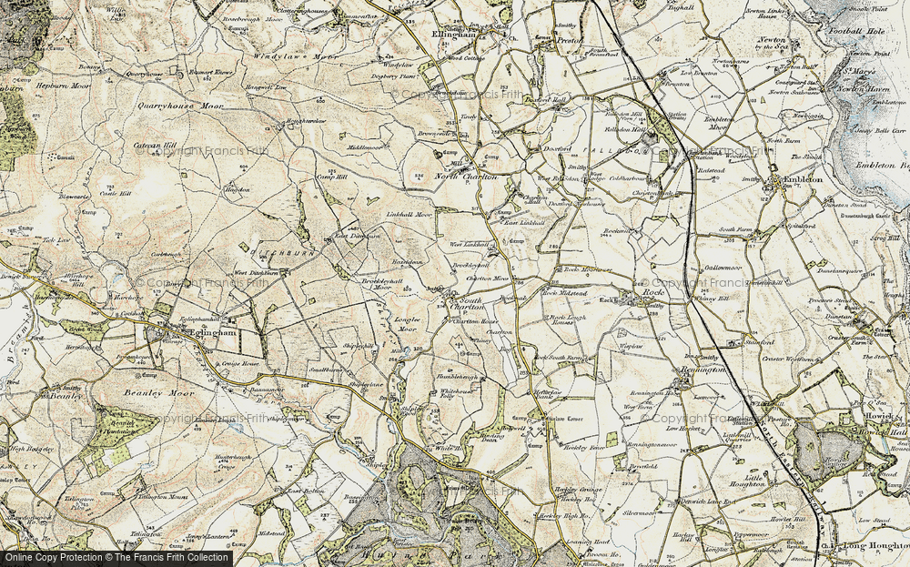 Old Map of Historic Map covering Brockleyhall Moor in 1901-1903
