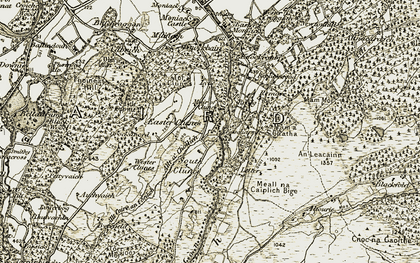 Old map of Allt Coire an t-Seilich in 1908-1912