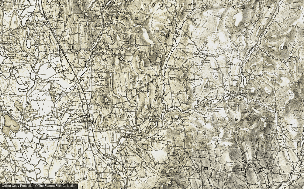Old Map of Historic Map covering Linns, The in 1901-1904
