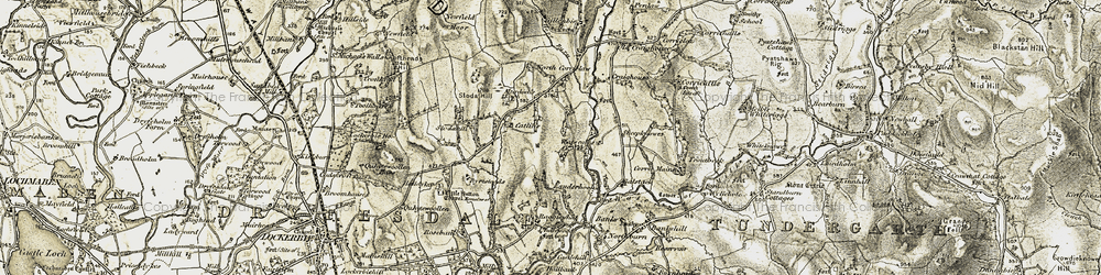 Old map of South Corrielaw in 1901-1904