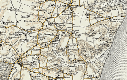 Old map of South Cove in 1901-1902