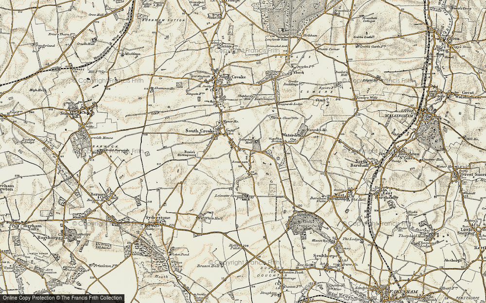 Old Map of South Creake, 1901-1902 in 1901-1902