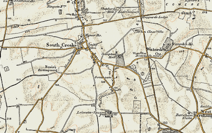 Old map of Waterden in 1901-1902