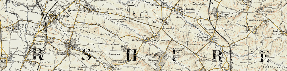 Old map of Barsby Lodge in 1902-1903