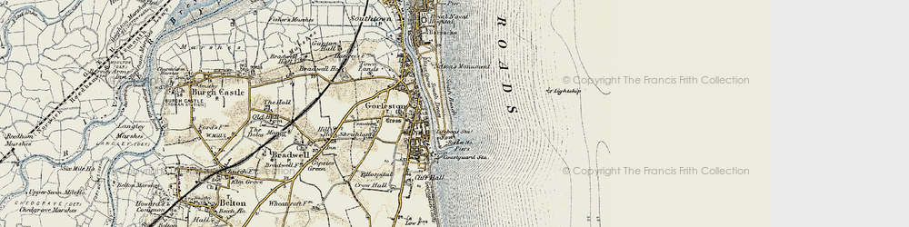 Old map of South Denes in 1901-1902