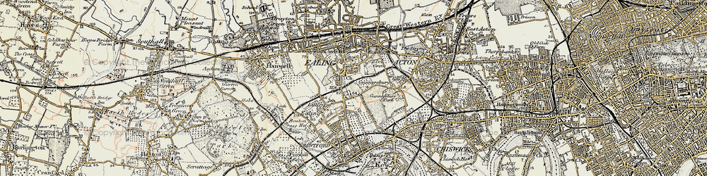 Old map of South Ealing in 1897-1909