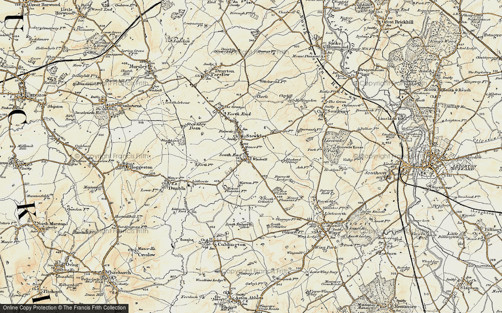 Old Map of Historic Map covering Blackend Spinney in 1898