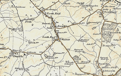 Old map of Blackend Spinney in 1898