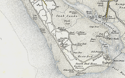 Old map of Wylock Marsh in 1903-1904