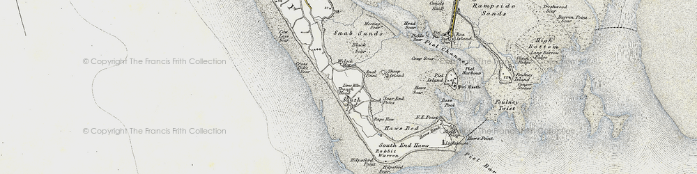 Old map of Wylock Marsh in 1903-1904