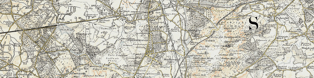 Old map of South Farnborough in 1897-1909