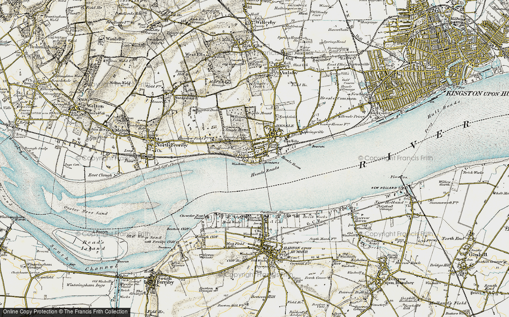 Old Map of Historic Map covering Yorkshire Wolds Way in 1903-1908