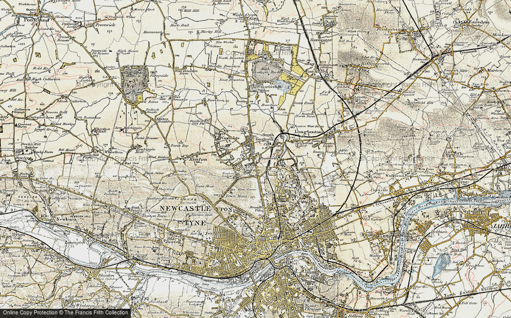 Old Map of South Gosforth, 1901-1903 in 1901-1903