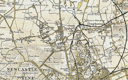 Old map of South Gosforth in 1901-1903