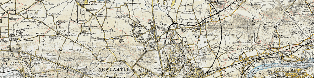 Old map of South Gosforth in 1901-1903