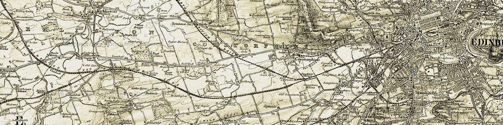 Old map of South Gyle in 1903-1904