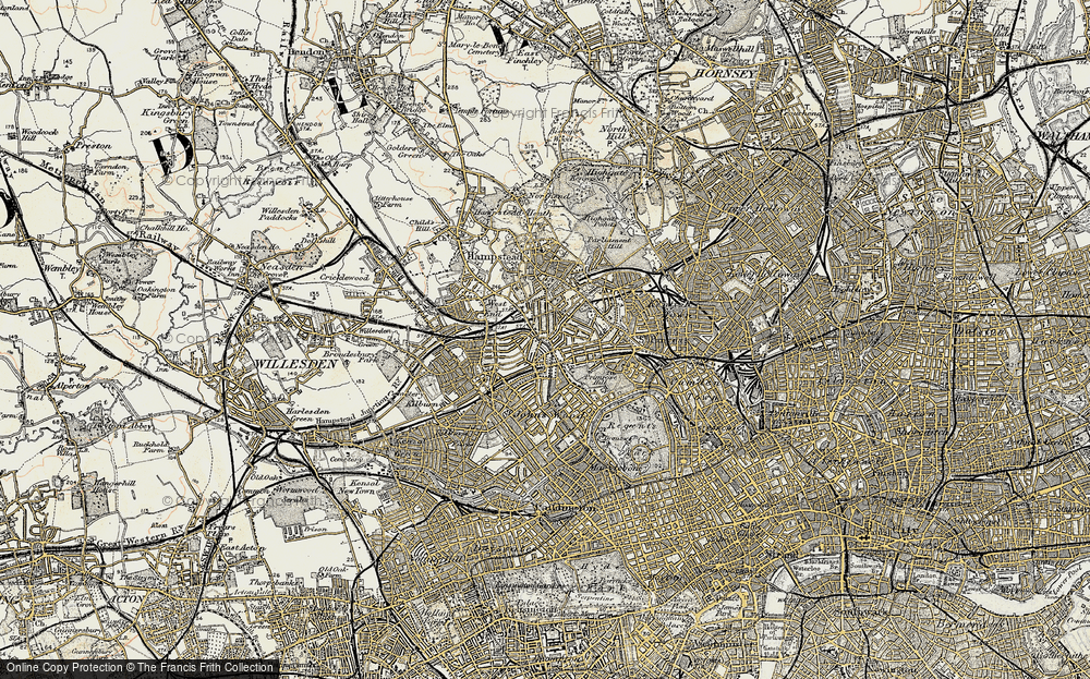 Old Map of South Hampstead, 1897-1909 in 1897-1909