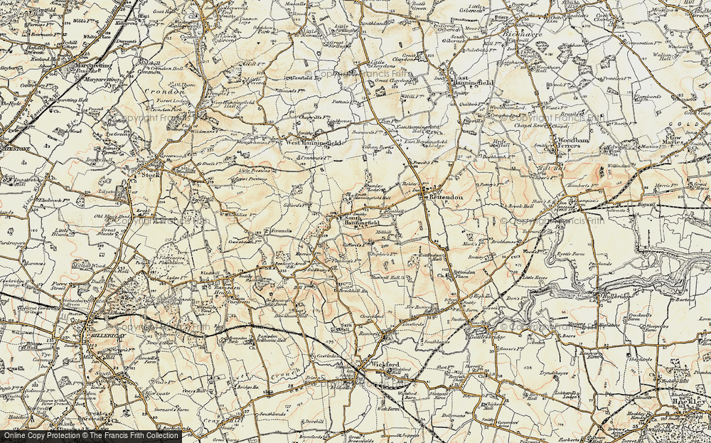 Old Map of South Hanningfield, 1898 in 1898