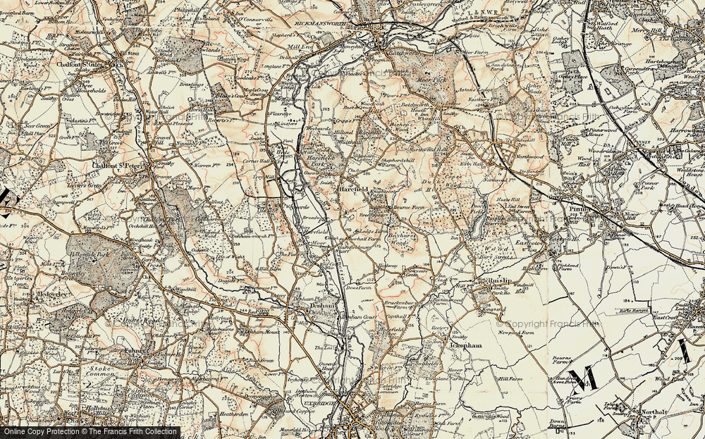 Old Map of South Harefield, 1897-1898 in 1897-1898