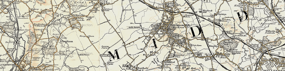 Old map of South Harrow in 1897-1898