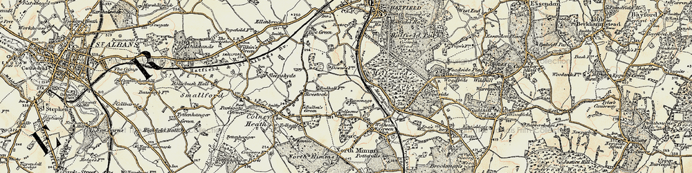 Old map of South Hatfield in 1898